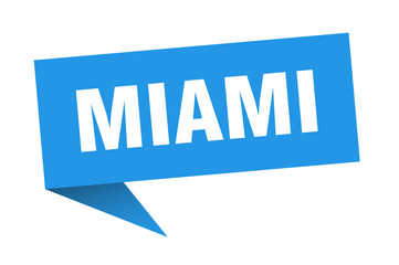 Miami sticker. Blue Miami signpost pointer sign