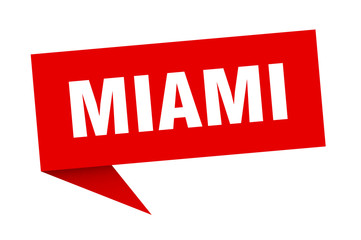 Miami sticker. Red Miami signpost pointer sign