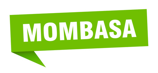 Mombasa sticker. Green Mombasa signpost pointer sign