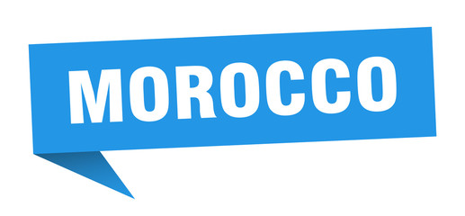 Morocco sticker. Blue Morocco signpost pointer sign