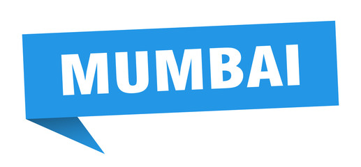 Mumbai sticker. Blue Mumbai signpost pointer sign