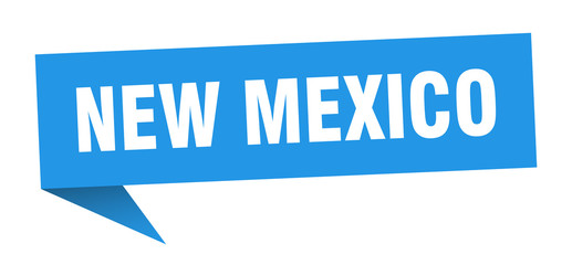 New Mexico sticker. Blue New Mexico signpost pointer sign