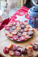 Churchkhela - Georgian dessert candy sweets with walnuts, grape juice and wheat flour.