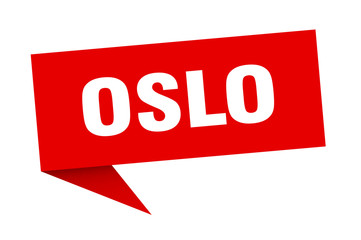 Oslo sticker. Red Oslo signpost pointer sign