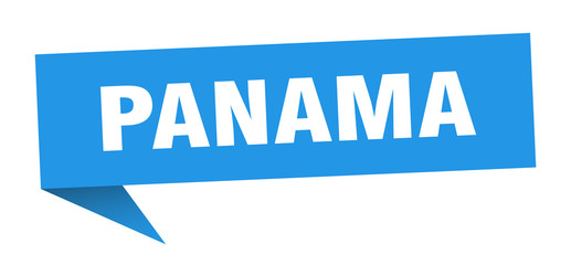 Panama sticker. Blue Panama signpost pointer sign