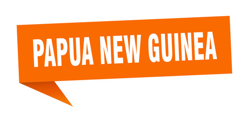 Papua New Guinea sticker. Orange Papua New Guinea signpost pointer sign