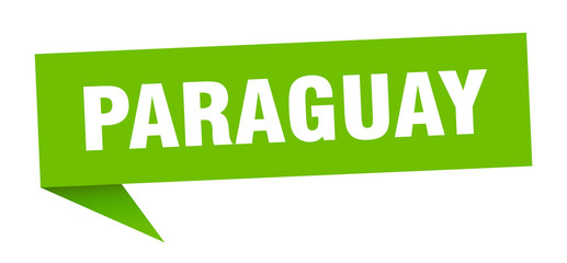 Paraguay sticker. Green Paraguay signpost pointer sign