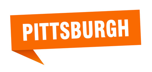 Pittsburgh sticker. Orange Pittsburgh signpost pointer sign