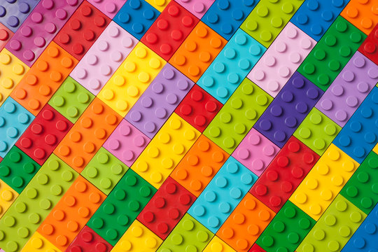 Colorful background made of plastic cubes