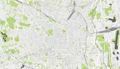 Naklejka premium Detailed map of Milan, Italy