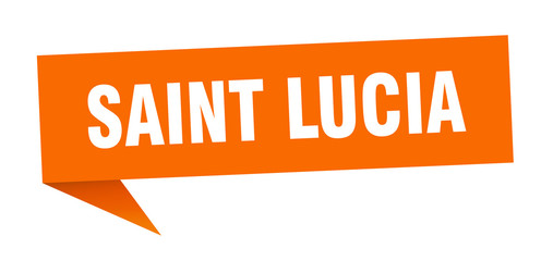 Saint Lucia sticker. Orange Saint Lucia signpost pointer sign