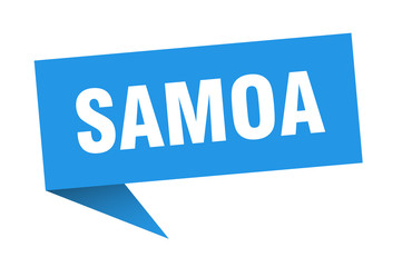 Samoa sticker. Blue Samoa signpost pointer sign