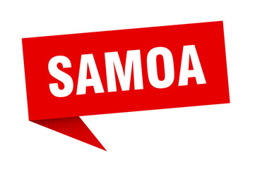 Samoa sticker. Red Samoa signpost pointer sign