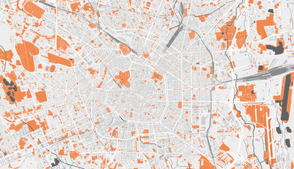 Obraz na płótnie Canvas Detailed map of Milan, Italy