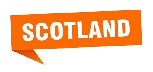 Scotland sticker. Orange Scotland signpost pointer sign