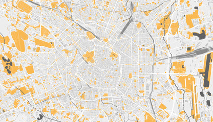 Obraz na płótnie Canvas Detailed map of Milan, Italy