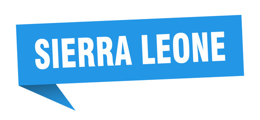 Sierra Leone sticker. Blue Sierra Leone signpost pointer sign