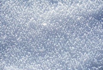 snow layer in close up