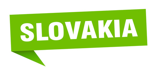 Slovakia sticker. Green Slovakia signpost pointer sign