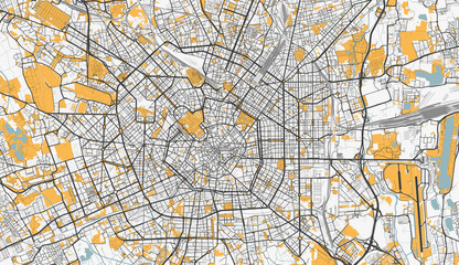 Detailed map of Milan, Italy