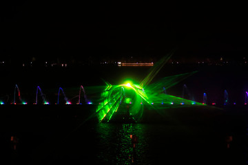 Music fountain water curtain laser