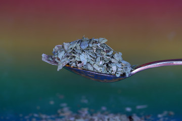 Senna leaves tea with the macro lens photographed in the studio