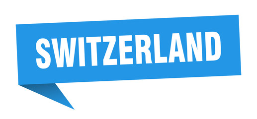 Switzerland sticker. Blue Switzerland signpost pointer sign