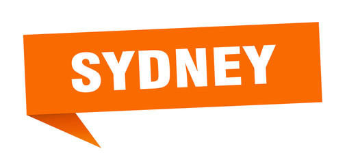 Sydney sticker. Orange Sydney signpost pointer sign