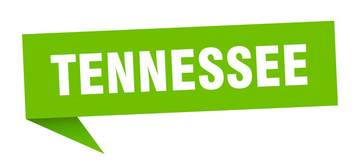 Tennessee sticker. Green Tennessee signpost pointer sign