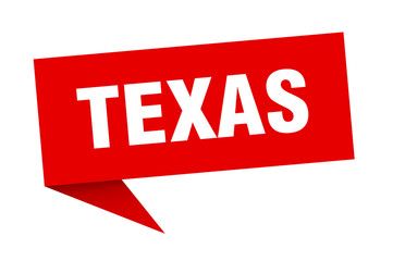 Texas sticker. Red Texas signpost pointer sign