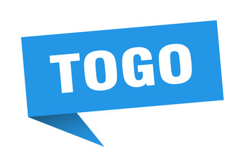 Togo sticker. Blue Togo signpost pointer sign