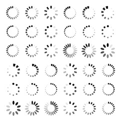 Set of progress bar loading icons. Vector illustration