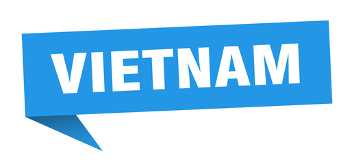 Vietnam sticker. Blue Vietnam signpost pointer sign