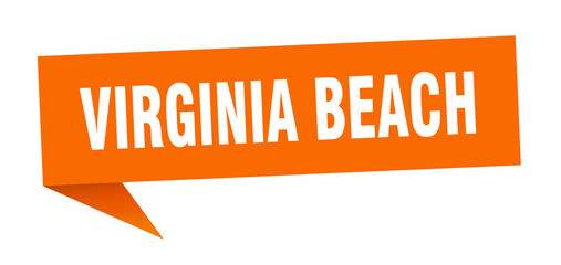 Virginia Beach sticker. Orange Virginia Beach signpost pointer sign