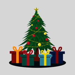 christmas tree and gifts