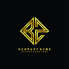 Obraz premium BZ initial letter luxury gold line logo