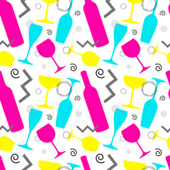 Materiał do szycia Vector geometric pattern with colorful glasses