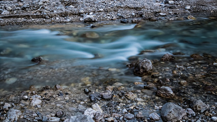 Beautiful alpine view with silky water effect at Hinterriss, Tyrol, Austria
