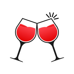 The wineglass icon. Goblet symbol. Vector stock illustration