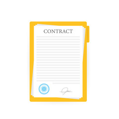 Contract agreement paper blank with seal. Vector illustration.