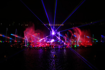 Music fountain water curtain laser