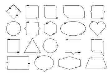 Set Quote frames. Blank template with print information design quotes. Vector stock illustration.