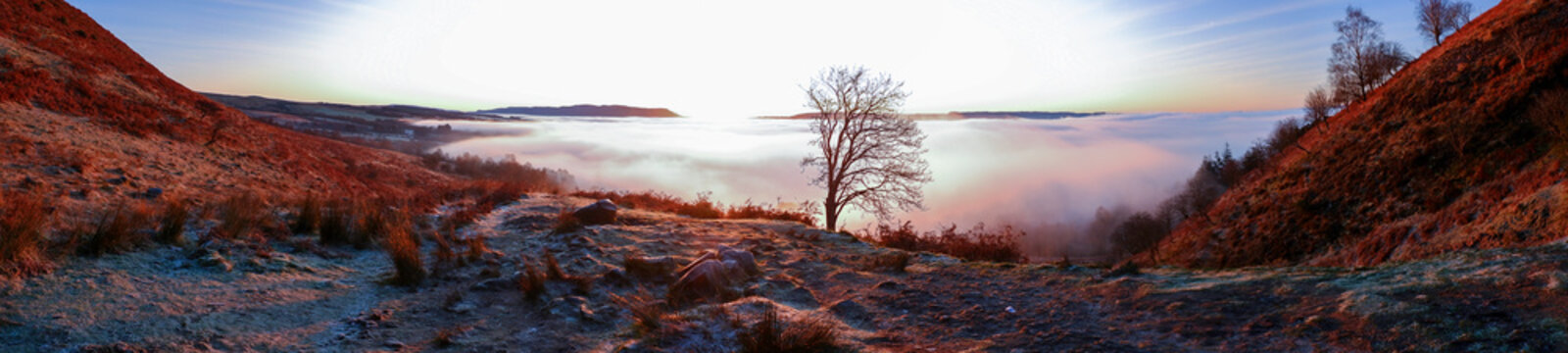 Winter sunrise views from Conic Hill, Loch Lomond Scotland