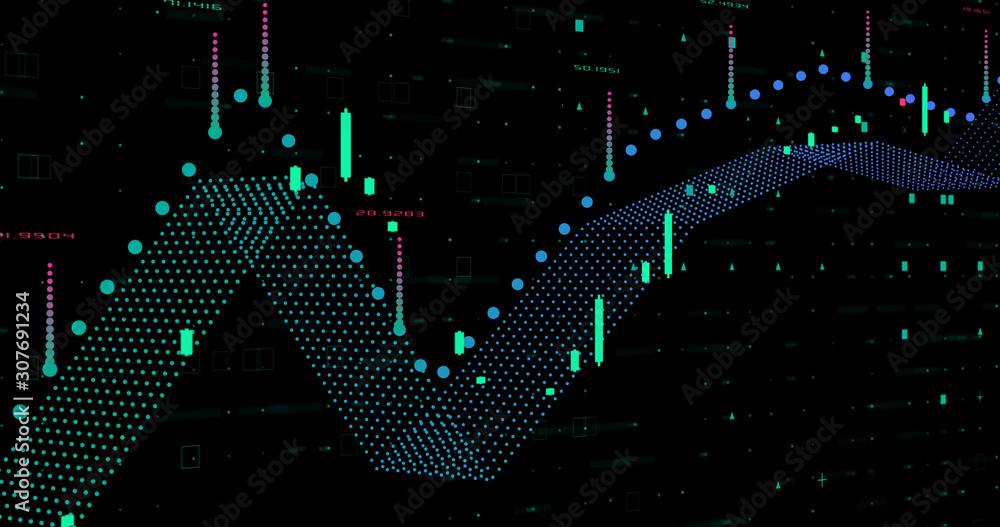 Wall mural abstract grid shape landscape background. 3d rendering