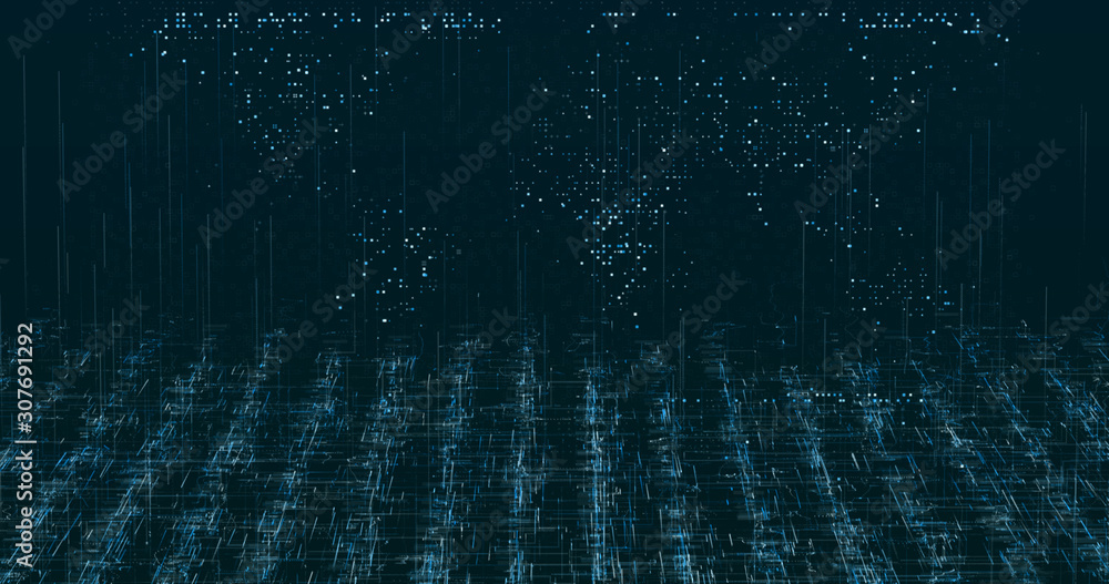 Wall mural abstract digital network data background, 3d rendering