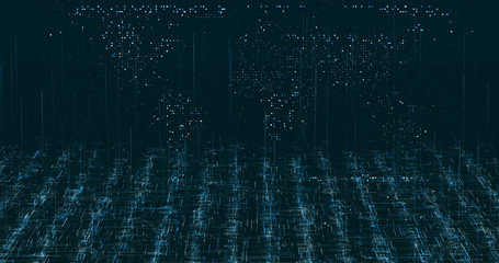 Abstract digital network data background, 3D rendering