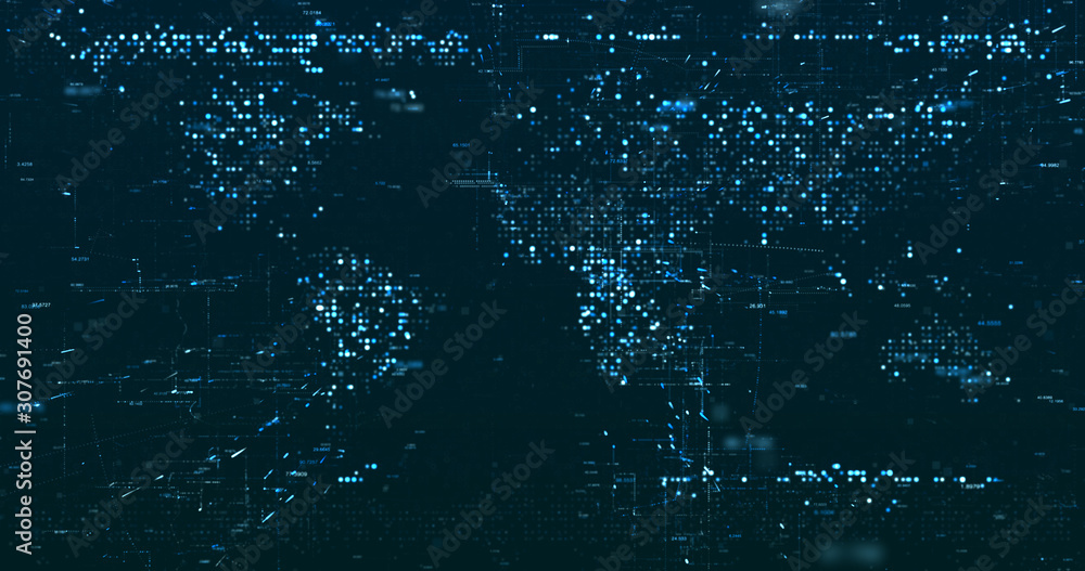 Wall mural abstract digital network data background, 3d rendering