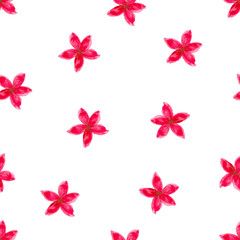 Fototapeta na wymiar Flower watercolor seamless pattern background design. Vector illustration.