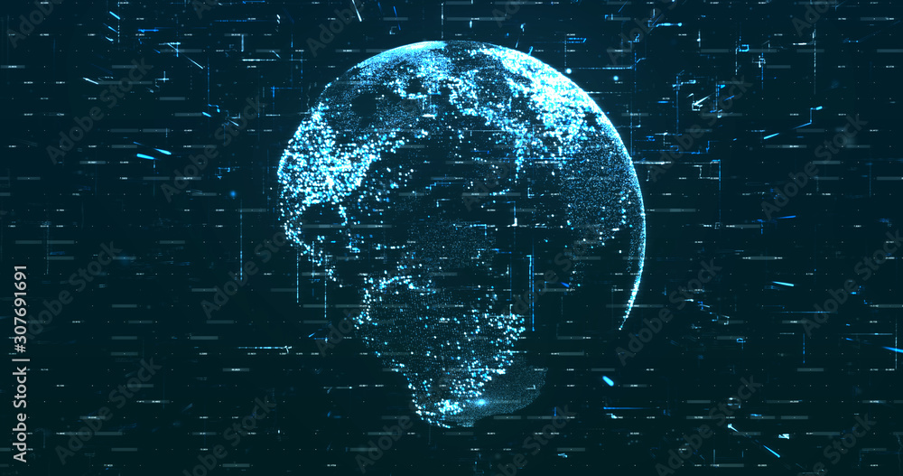 Canvas Prints digital space world 3d data earth background