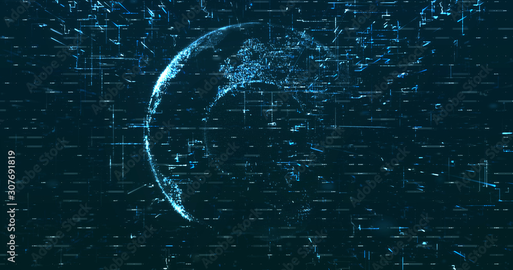 Poster digital space world 3d data earth background